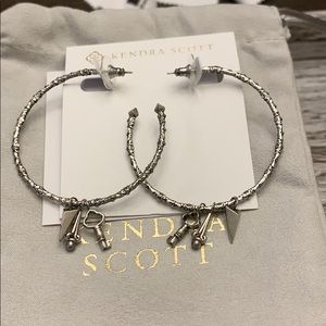 Kendra Scott Shiloh Hoop Earrings Antique Silver